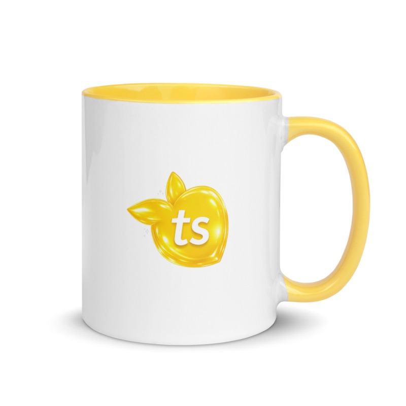 tsgabrielle® • White Mug with Color Inside • Yellow • 11 oz - View 3