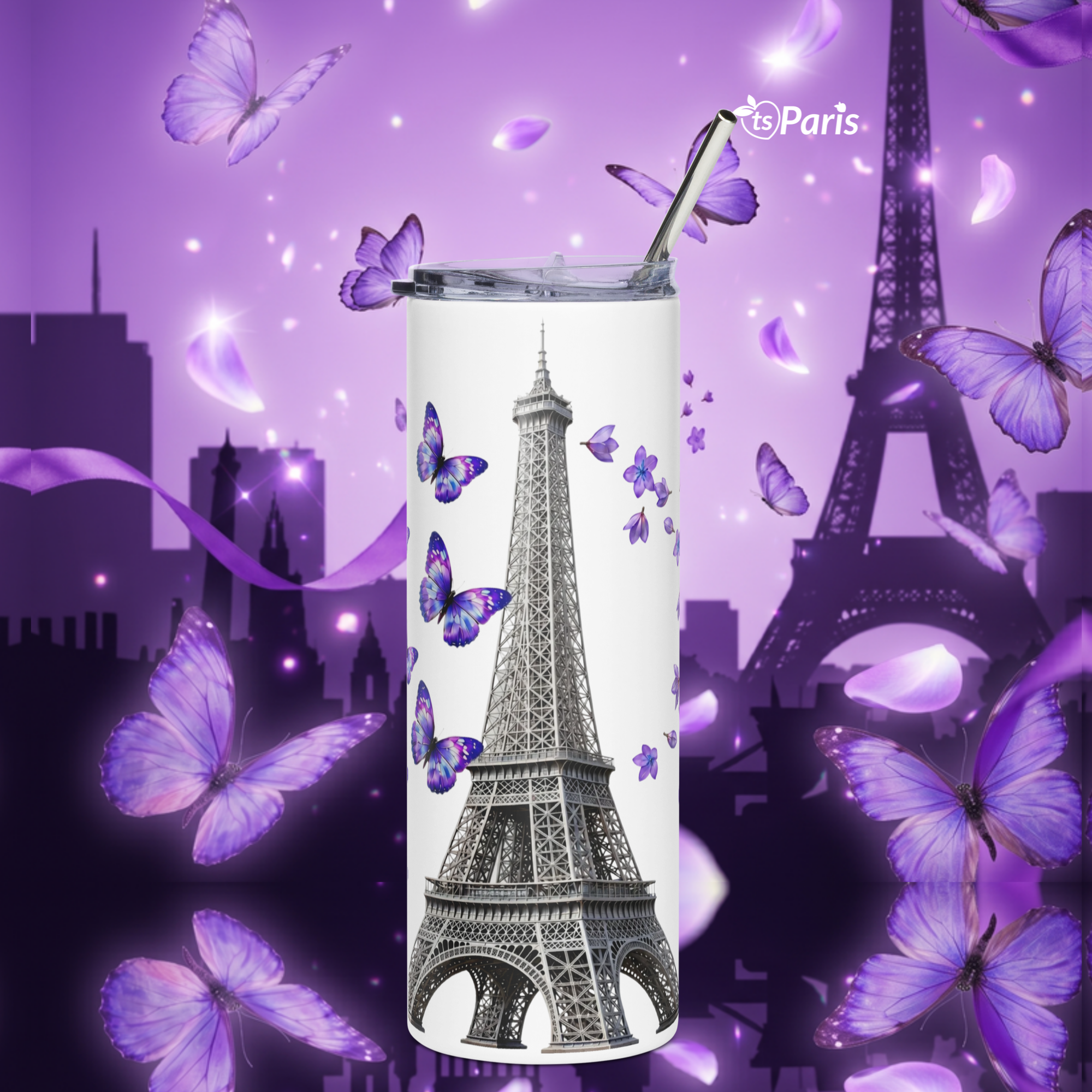 tsgabrielle® • Paris - La Tour Eiffel • Tumbler • Stainless Steel • White • 20 oz - View 10