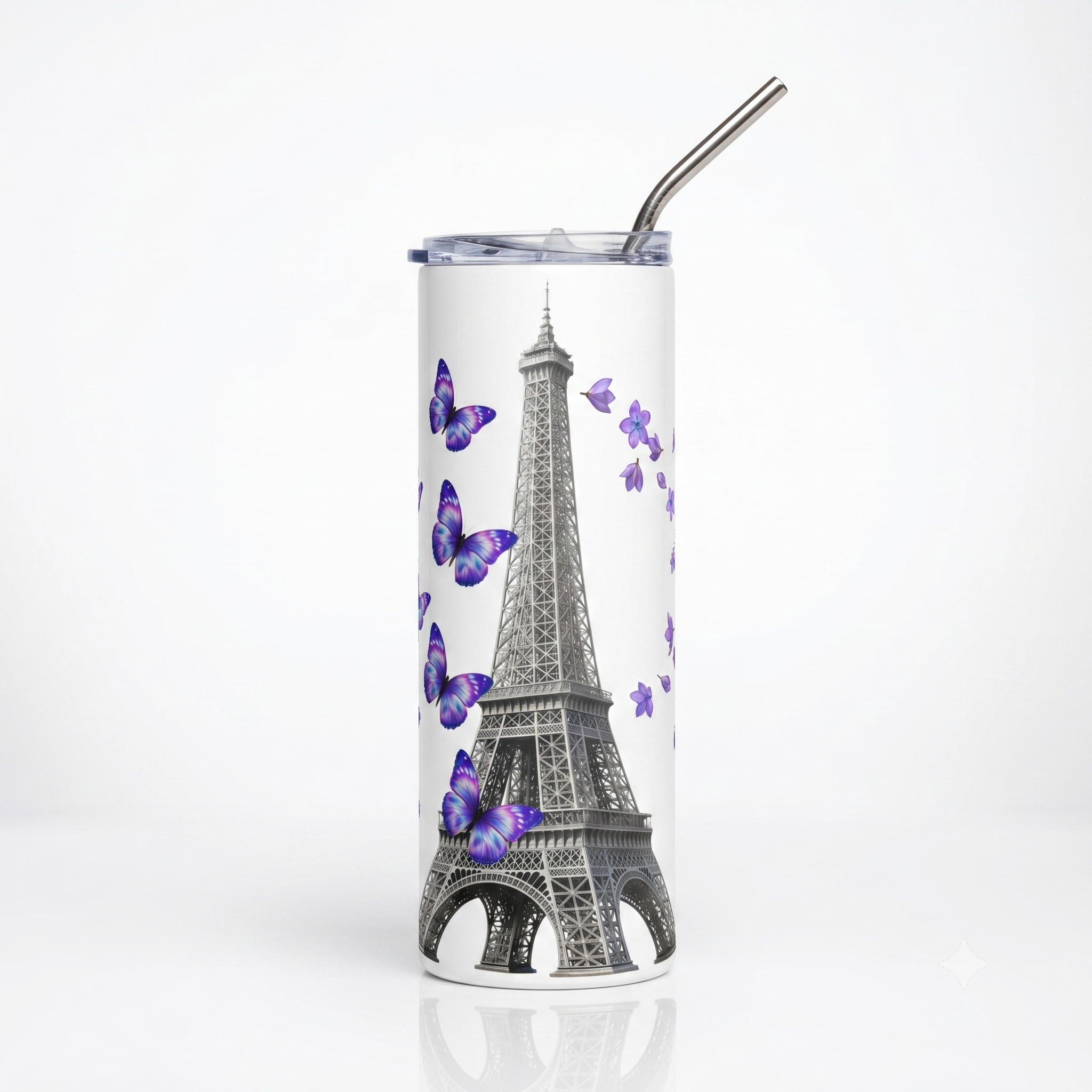 tsgabrielle® • Paris - La Tour Eiffel • Tumbler • Stainless Steel • White • 20 oz