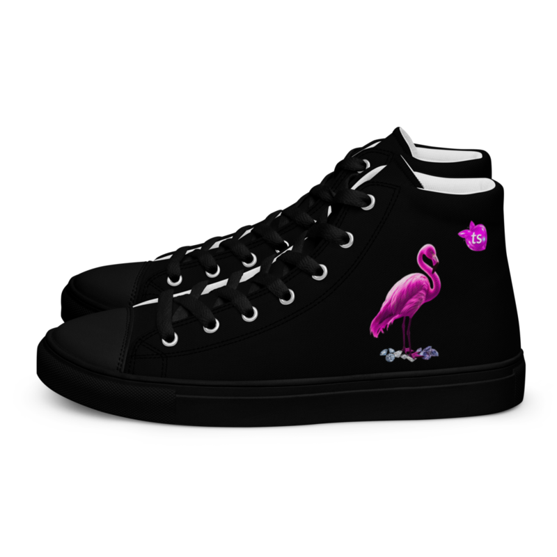 tsgabrielle® • For Him • Flamant Rose • High Top Canvas Shoes • Black