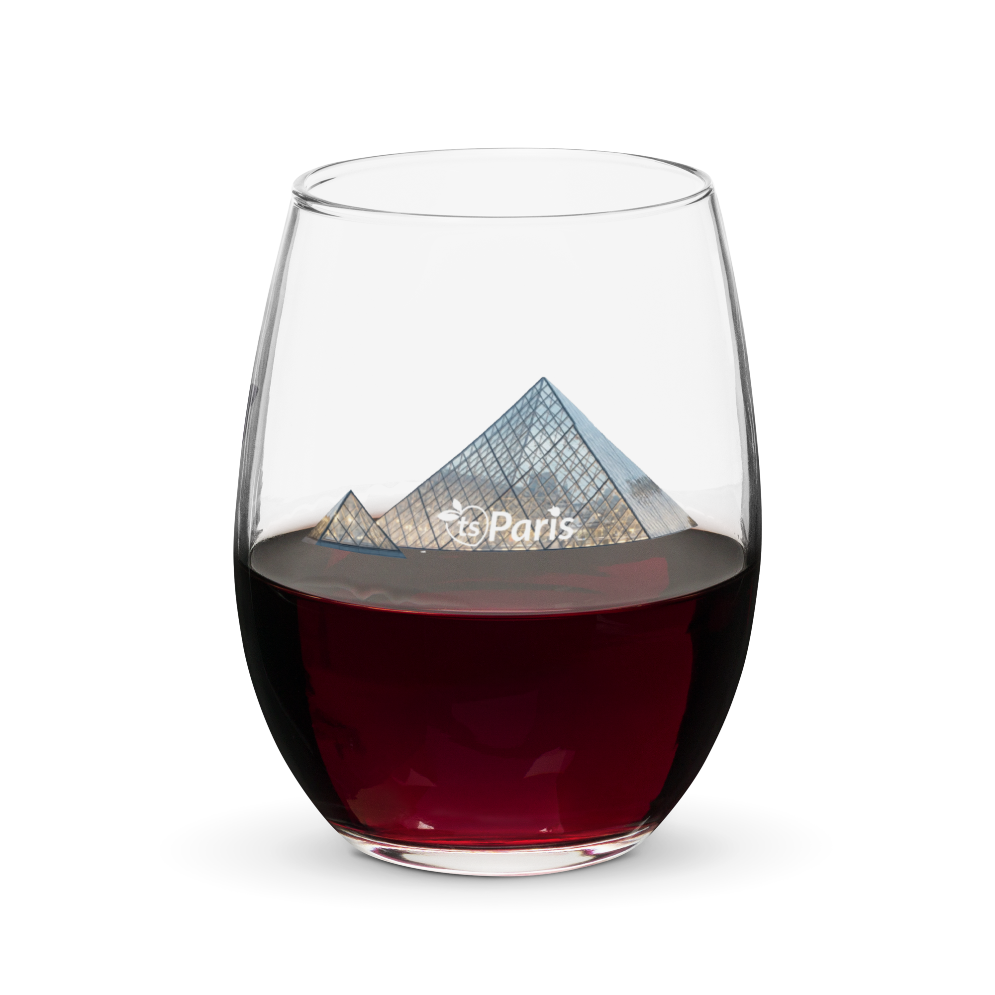 tsgabrielle® • Paris – The Louvre Pyramid • Stemless Wine Glass • 15 oz - View 3