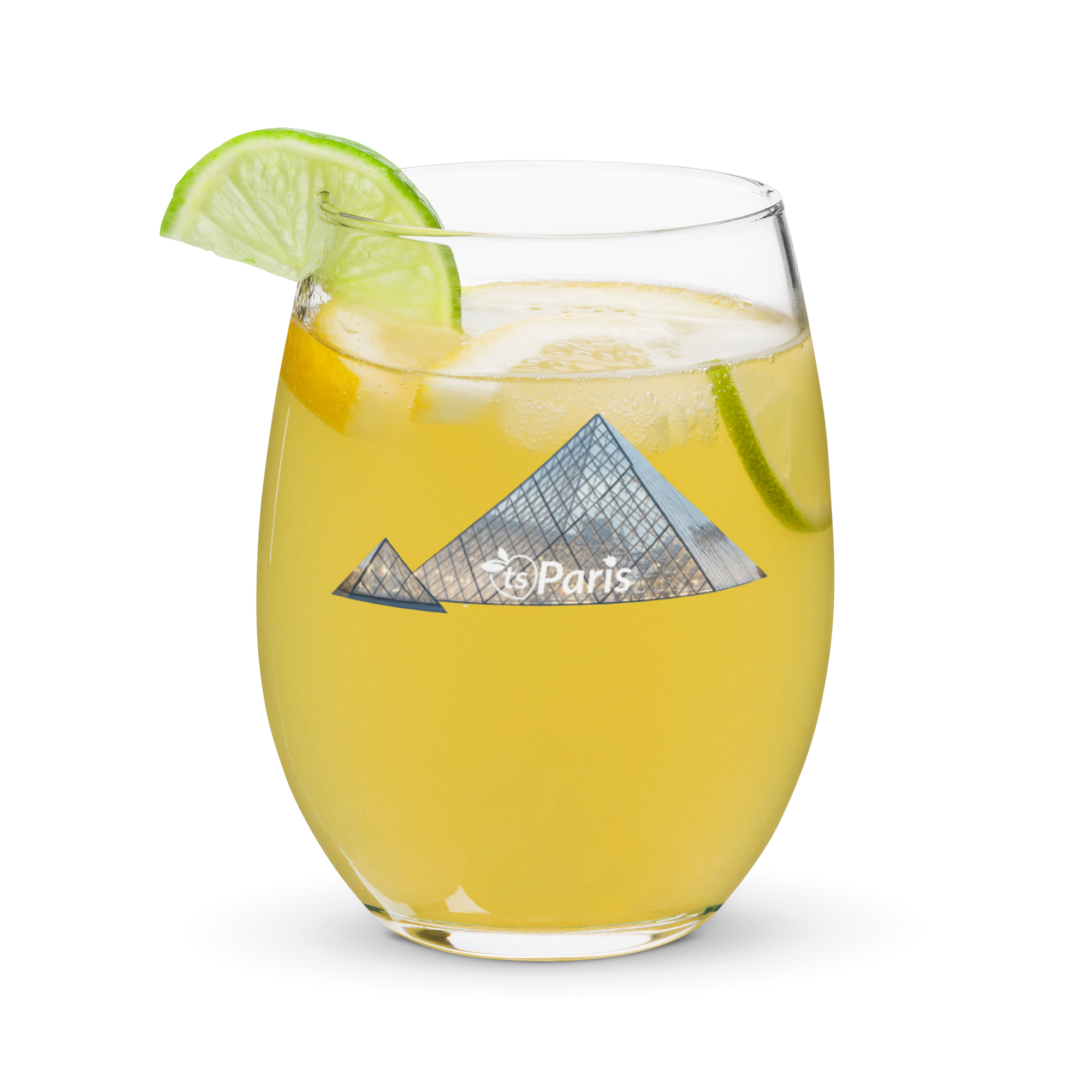 tsgabrielle® • Paris – The Louvre Pyramid • Stemless Wine Glass • 15 oz