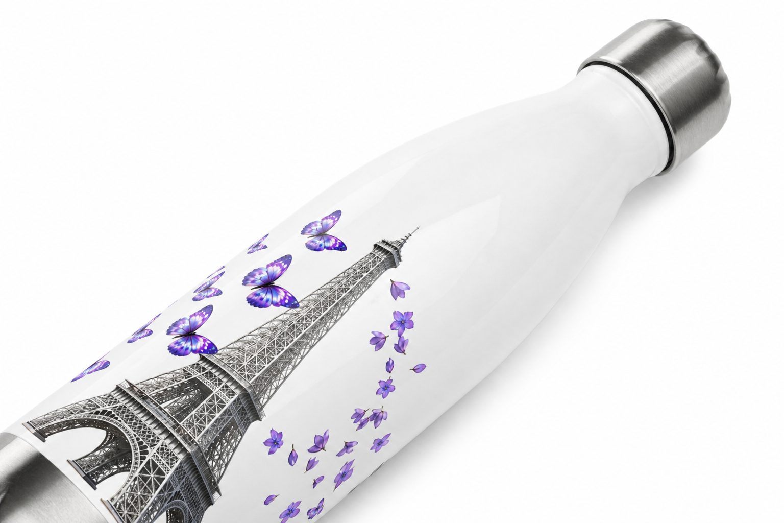 tsgabrielle® • Paris - La Tour Eiffel • Water Bottle • White • Stainless Steel • 17 oz - View 11