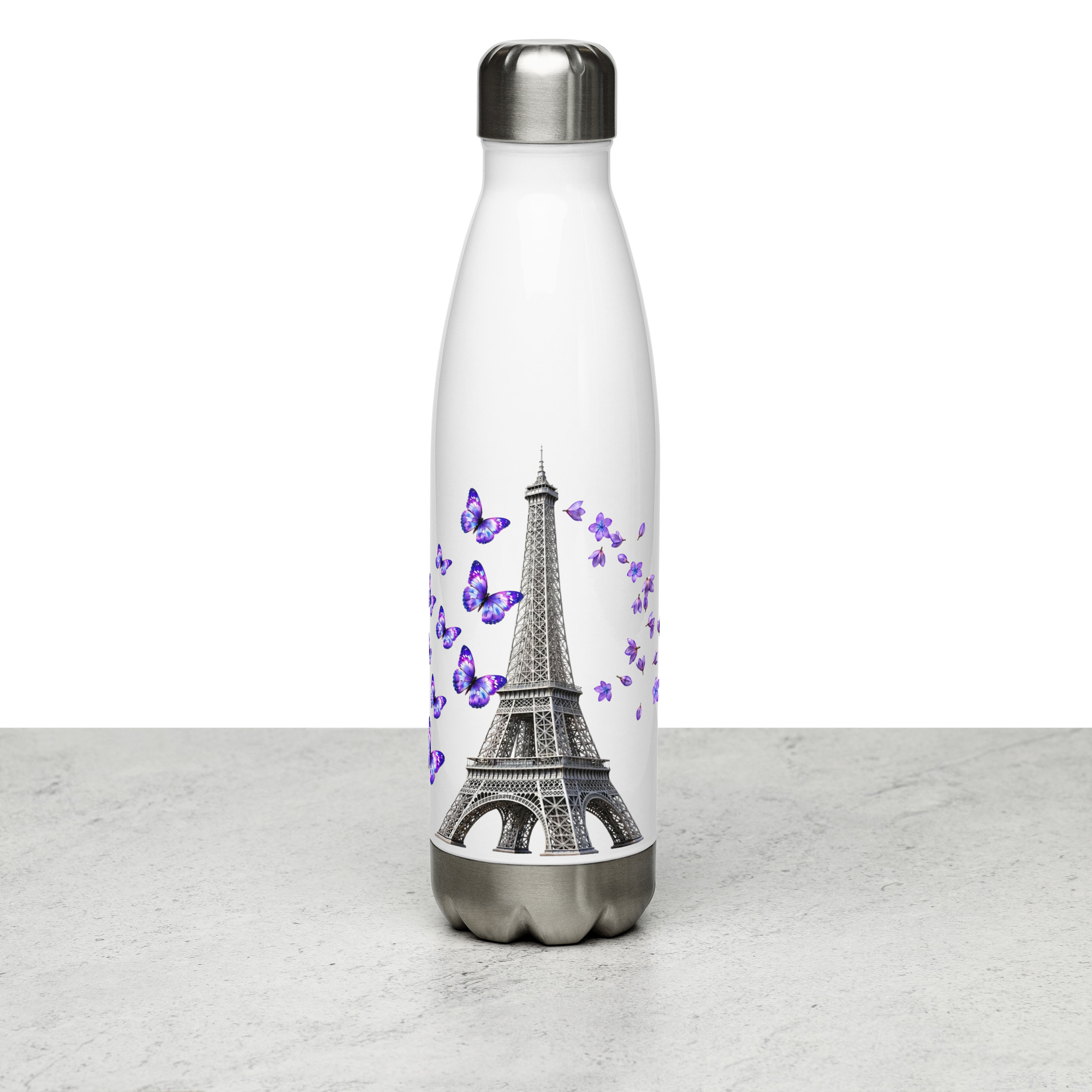 tsgabrielle® • Paris - La Tour Eiffel • Water Bottle • White • Stainless Steel • 17 oz - View 7