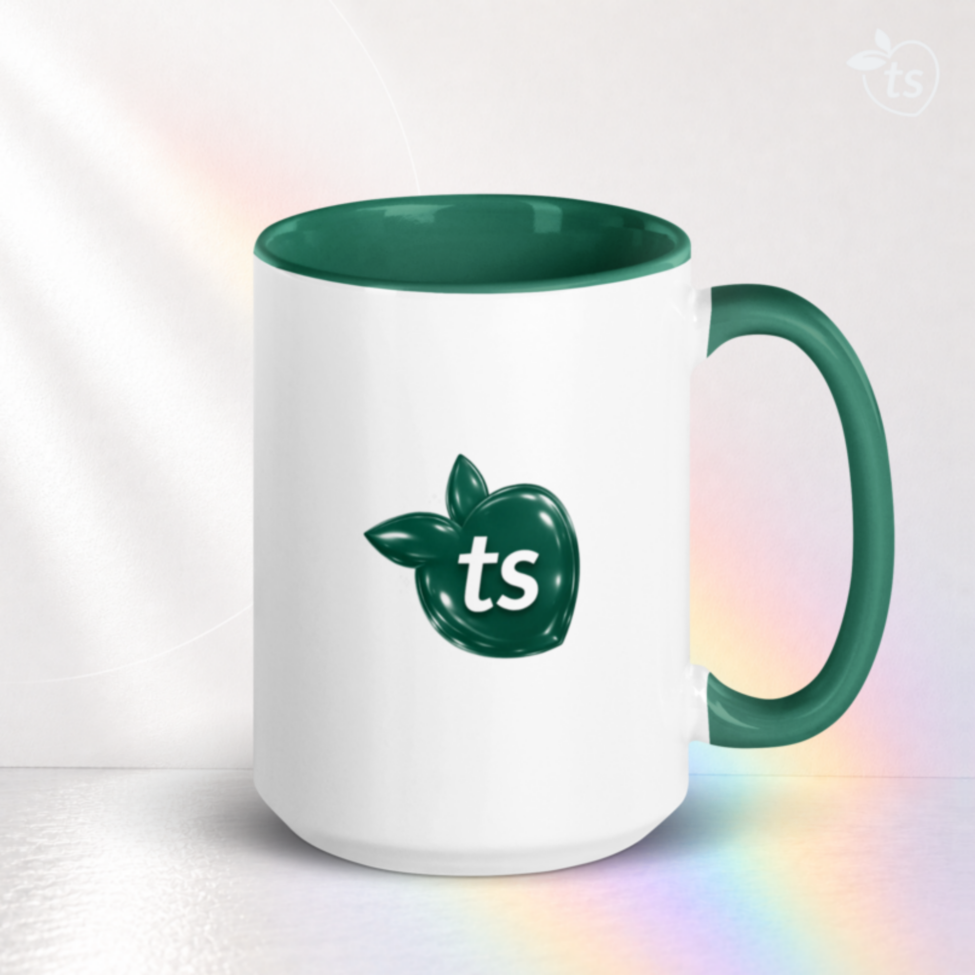 tsgabrielle® • Mug with Color Dark Green Inside • Ceramic • 2 Sizes