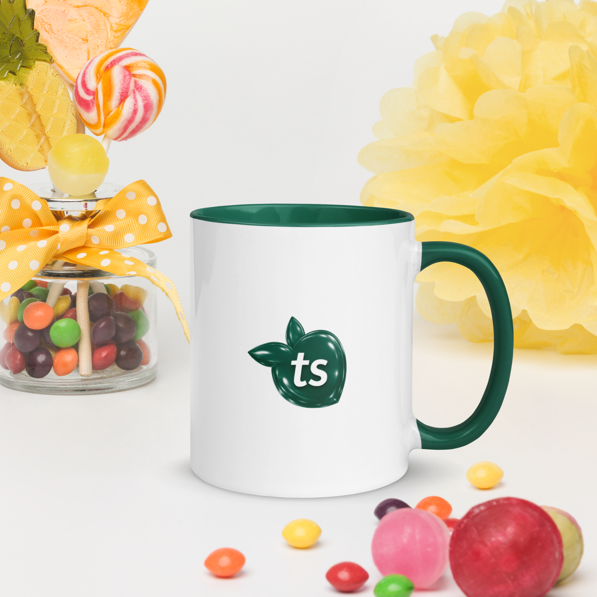 tsgabrielle® • Mug with Color Dark Green Inside • Ceramic • 2 Sizes - View 9