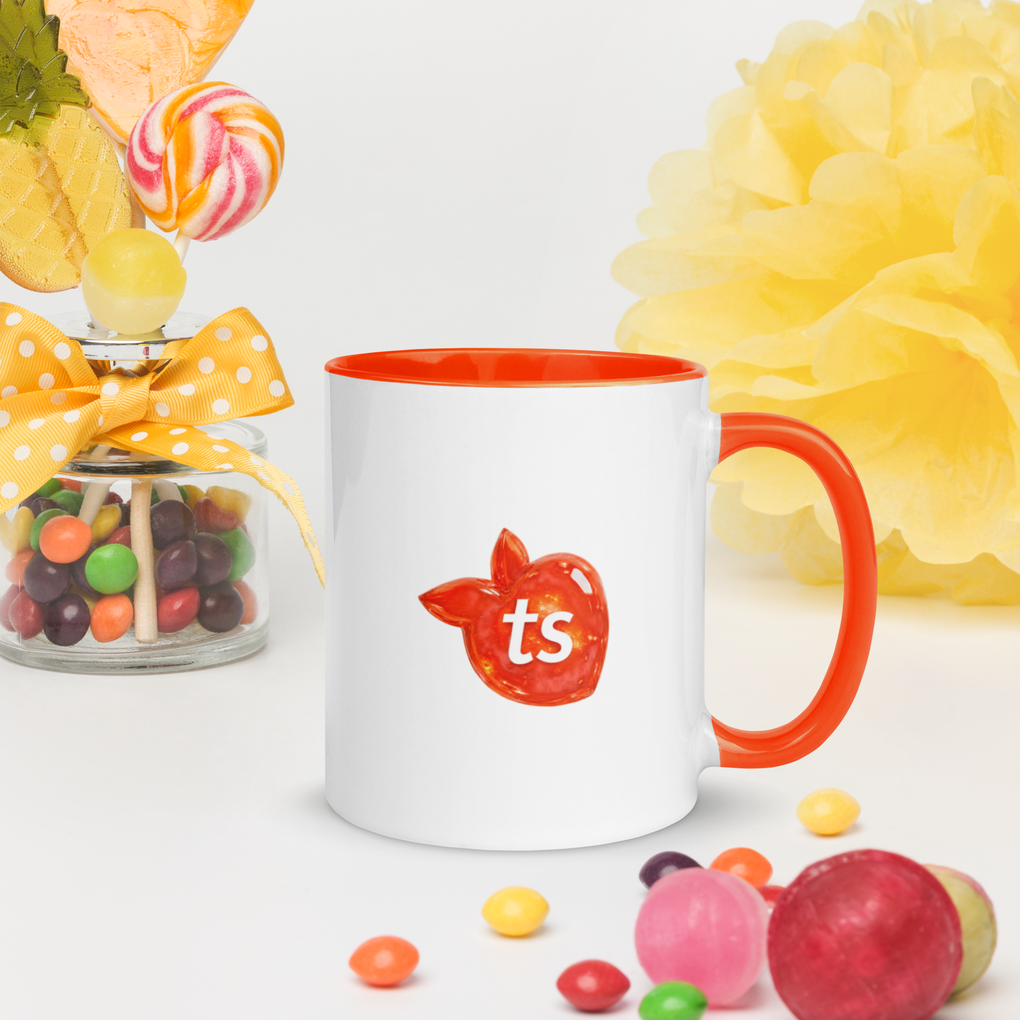 tsgabrielle® • Mug with Color Orange Inside • Ceramic • 11 oz - View 11