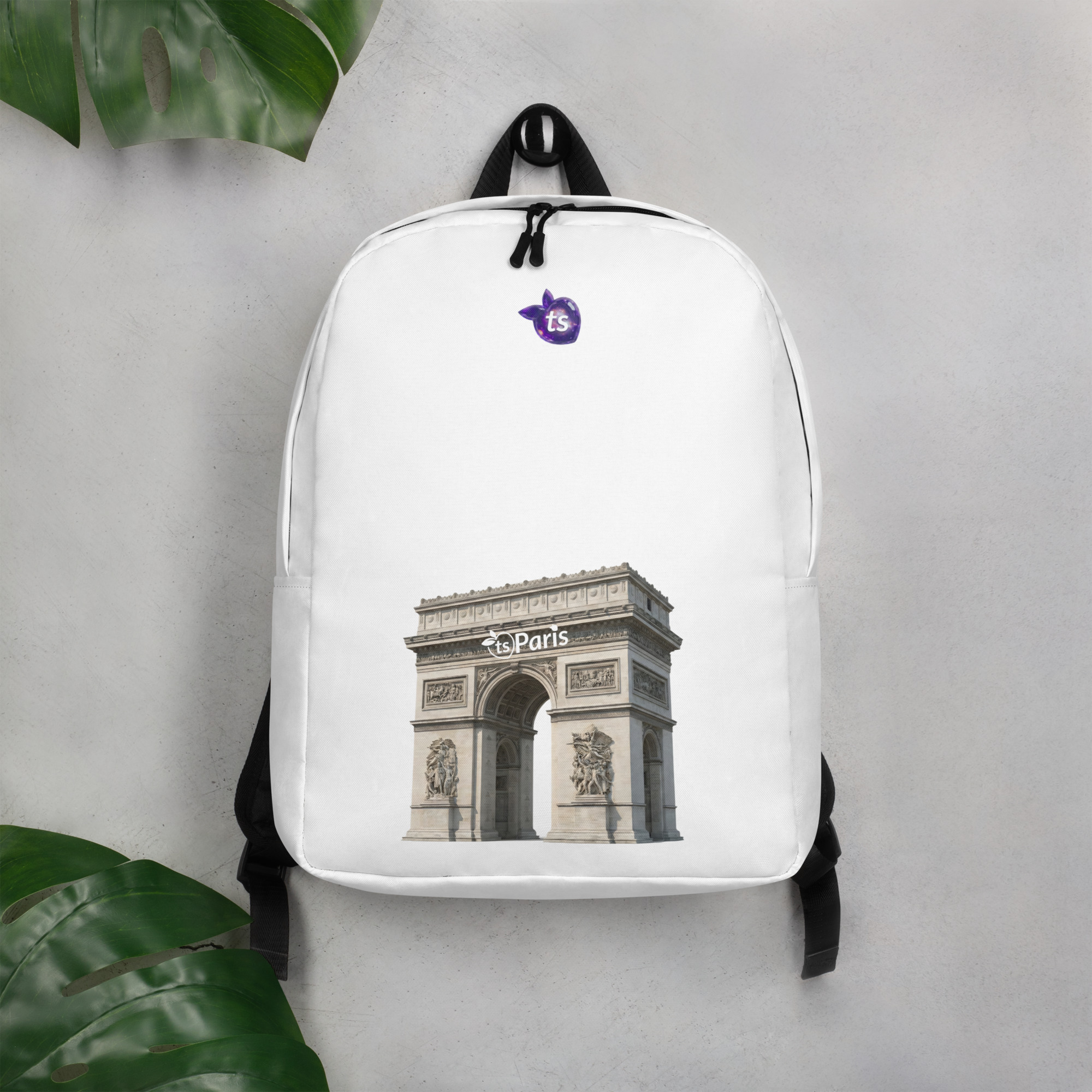 tsgabrielle® • Paris - Arc de Triomphe • Minimalist Backpack • White - View 6